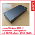 Lenovo 40B7 v2 Dock | 2xDP HDMI 8xUSB USB-C & Thunderbolt | 90W PSU | USB Cable