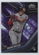 2023 Topps Chrome Black Purple Mini-Diamond Refractor 47/150 Brayan Rocchio 6u5