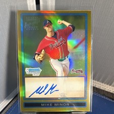 2009 Bowman Chrome Mike Minor Gold Refractor /50 Rookie Card 1st Bowman. rookie card picture