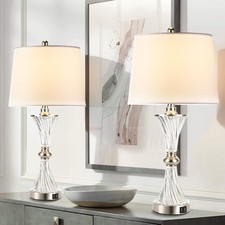 Hamucd Touch Control Table Lamp for Bedrooms 3 Way Dimmable White Drum Shade ...