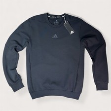 Adidas Men Essentials Fleece Sweatshirt Size Small New Black Training Workout