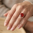 Gleaming Sunset Orange Sapphire Oval 7.05Ct 925 Sterling Silver Rose Gold Rings