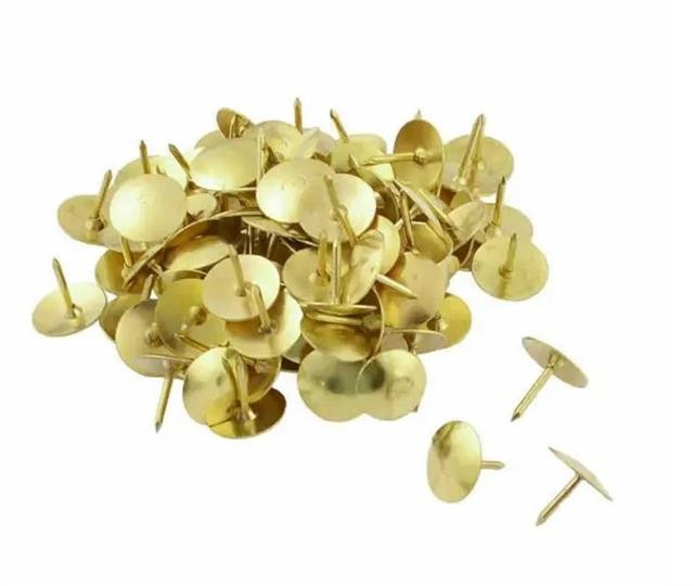 Bayonet Solid Head Brass Drawing Pins 50 Pack