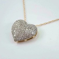 1.5Ct Round Cut Lab Created Diamond Cluster Heart Pendant 14K Yellow Gold Plated