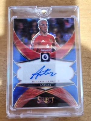2024/25 Panini Select EPL ANTONY Auto BLUE Pulsar Prizm Manchester United  