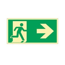 10 Stk. Rettungszeichen DIN EN ISO 7010 L297xB148mm Rettungsweg re.Ku. Noname