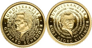 Künker: Mariana Islands 2 x 5 Dollars 2005 Kiesinger 2 x 1/25 Unze Feingold