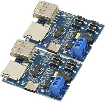 2PCS USB Type C TF SD Card MP3 Decoder Board Module Audio Amplifier Player DC 3