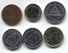 Nicaragua 1938-1978 1, 5 & 10 Centavos 6 Different Types See Scans