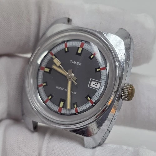 Rare Vintage 1974 Timex Skin Diver Date Mens Watch 27670-02574 Parts/Repair