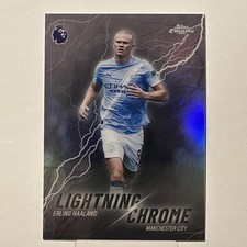 Topps Chrome PL 25/26 Erling Haaland Manchester City Lightning Card Rare.