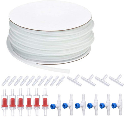 ALEGI Aquarium Air Pump Accessories Set 25 Feet Airline Tubing with 6 Check Valv