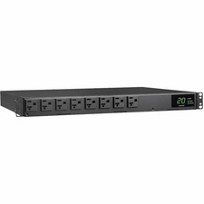 Tripp Lite 1U 16-Outlet 1.92kW 120V Single-Phase ATS/Local Meter PDU PDUMH20ATS