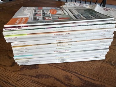 2001 Complete Martha Stewart Living Magazine Collection 13+1 Issues