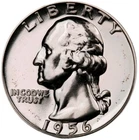 1956 Washington Quarter-Choice Gem Proof Lustrous 90% Silver US Coin #1189
