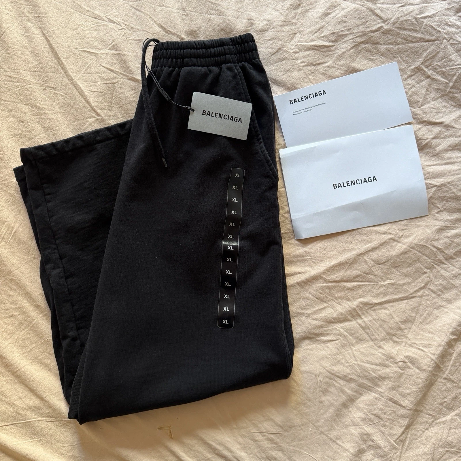 Balenciaga — BALENCIAGA FW 22 Demna XL Sticker Wide Cotton Jogger Pants $1350