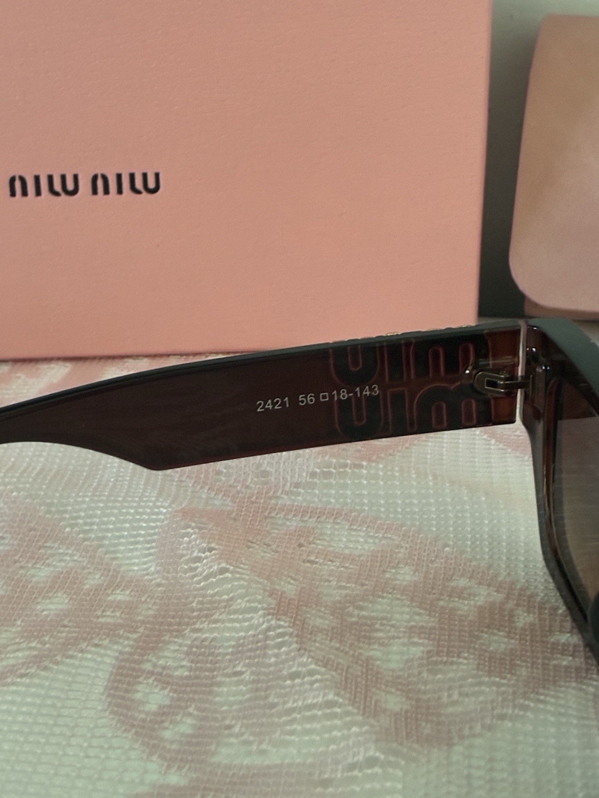 Miu Miu 2421 Rectangular Brown Gradient Acetate S… - image 6