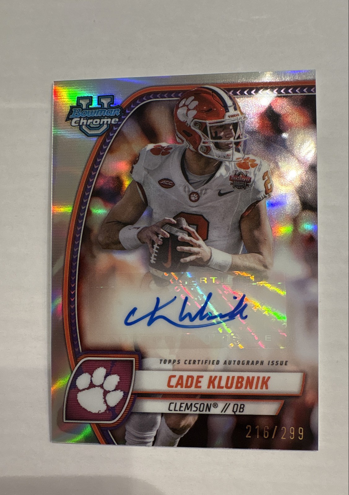 2024 Bowman U Chrome - Chrome Prospect Auto Cade Klubnik #PA-CKL Refractor /299