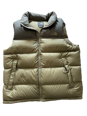#ad NORTH FACE Olive Green ECO NUPTSE DOWN VEST MEN#x27;S XL 700 Down Filled $52.00