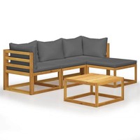 Vidaxl 5-Teiliges GartenmöBelset Mit Kissen, Akazienholz