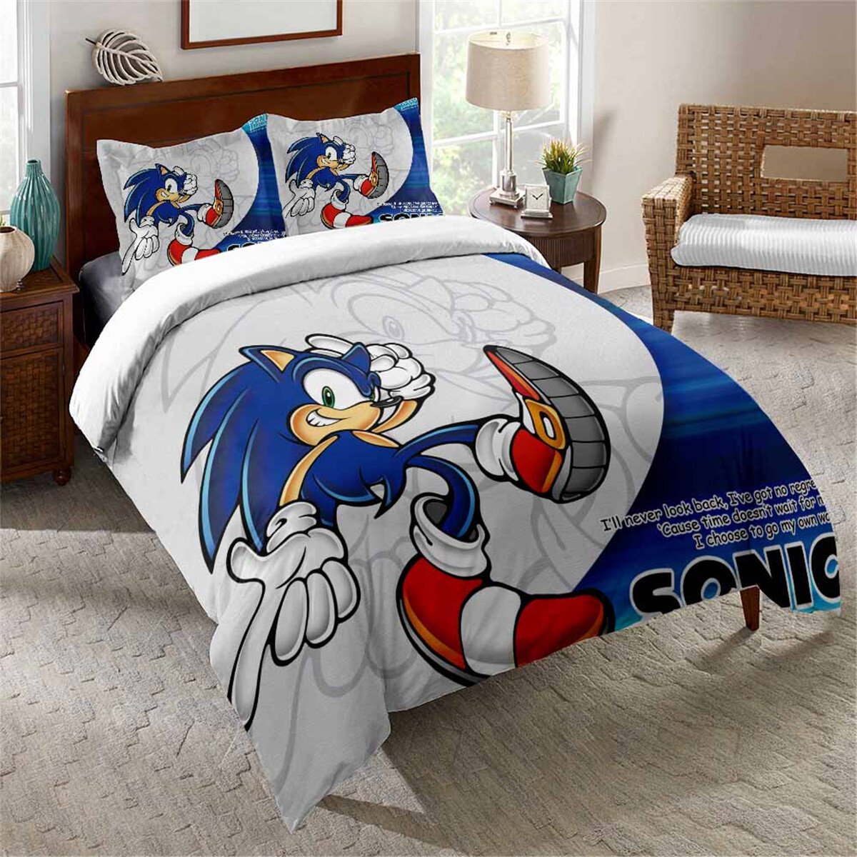 Sonic The Hedgehog Single Double Queen King Bed Quilt Doona Duvet Cover Set