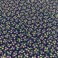 Vintage Allover Floral Fabric From Peter Pan Fabrics Pink Yellow Green Navy BTHY