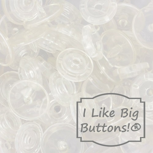 KAM Plastic Snaps: CLEAR -Size 20/T5-No Sew Snap Buttons Sewing Transparent - Picture 1 of 7