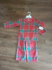 NWT Boys Size 4 Jammies for Families Red Plaid Notch Flannel 2 pc Pajama Set
