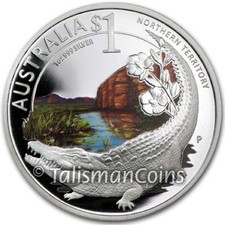 Celebrate Australia 2010 Crocodile Croc Northern Territory $1 Oz Silver Boston