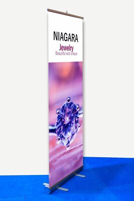 Rollbanner Display Ständer Pull/ Pop Up. Vollständig Gedruckt Von