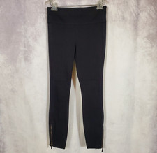 Pilcro Anthropologie Pull On High Rise Denim Leggings Zipper Ankle BLACK 27