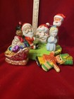 7 PCs Vintage Christmas Ornament Santa Glass Porcelain Plastic Estate Find — photo 4