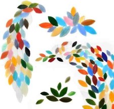 BUYGOO 100Pcs Mosaic Tiles, Mixed Color Mosaic Glass Pieces with Organizing C...