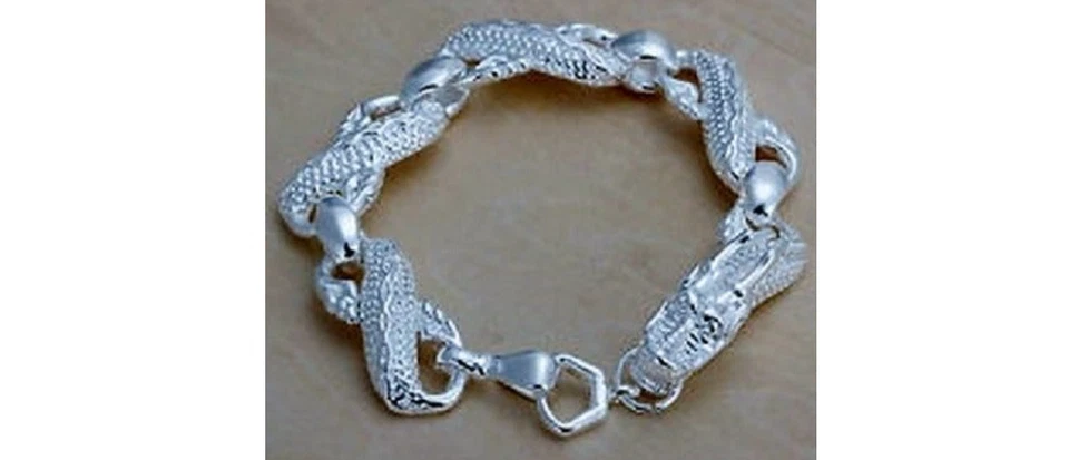 925 Пробы черный дракон сильный мужской цепочки браслет - Изображение 2 из 2