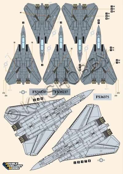 DXM decal 1/72 USN F-14 Tomcat VF-2 / VF-11 / VF-31 / VF-101 / VF-103 Low Vis. - Image 3 of 4