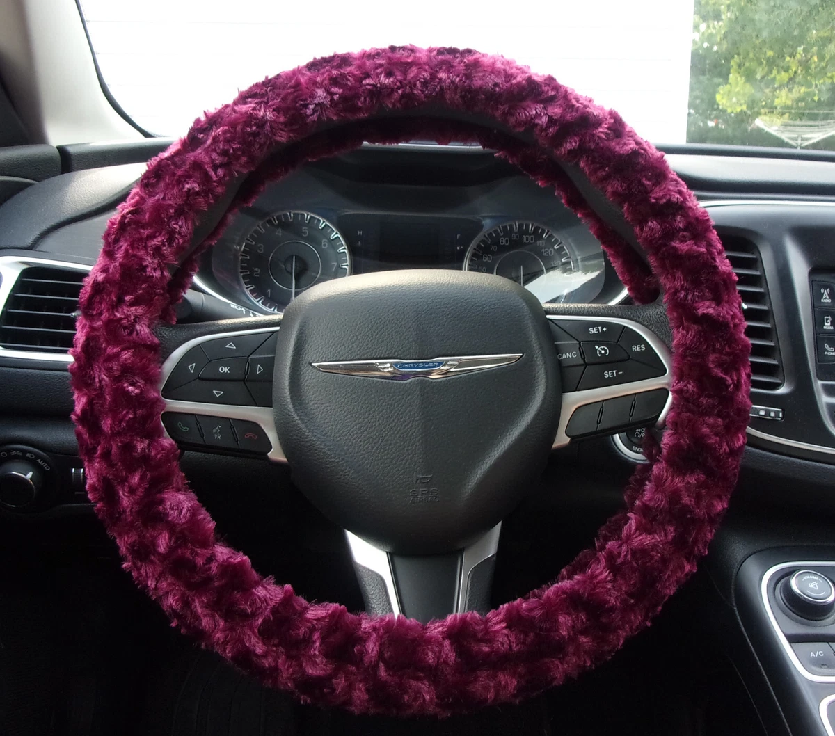 Burgundy steering wheel on sale cover
