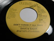 Dave & Sugar – Don't Throw It All Away 1977 7" Single PROMO JH-10876