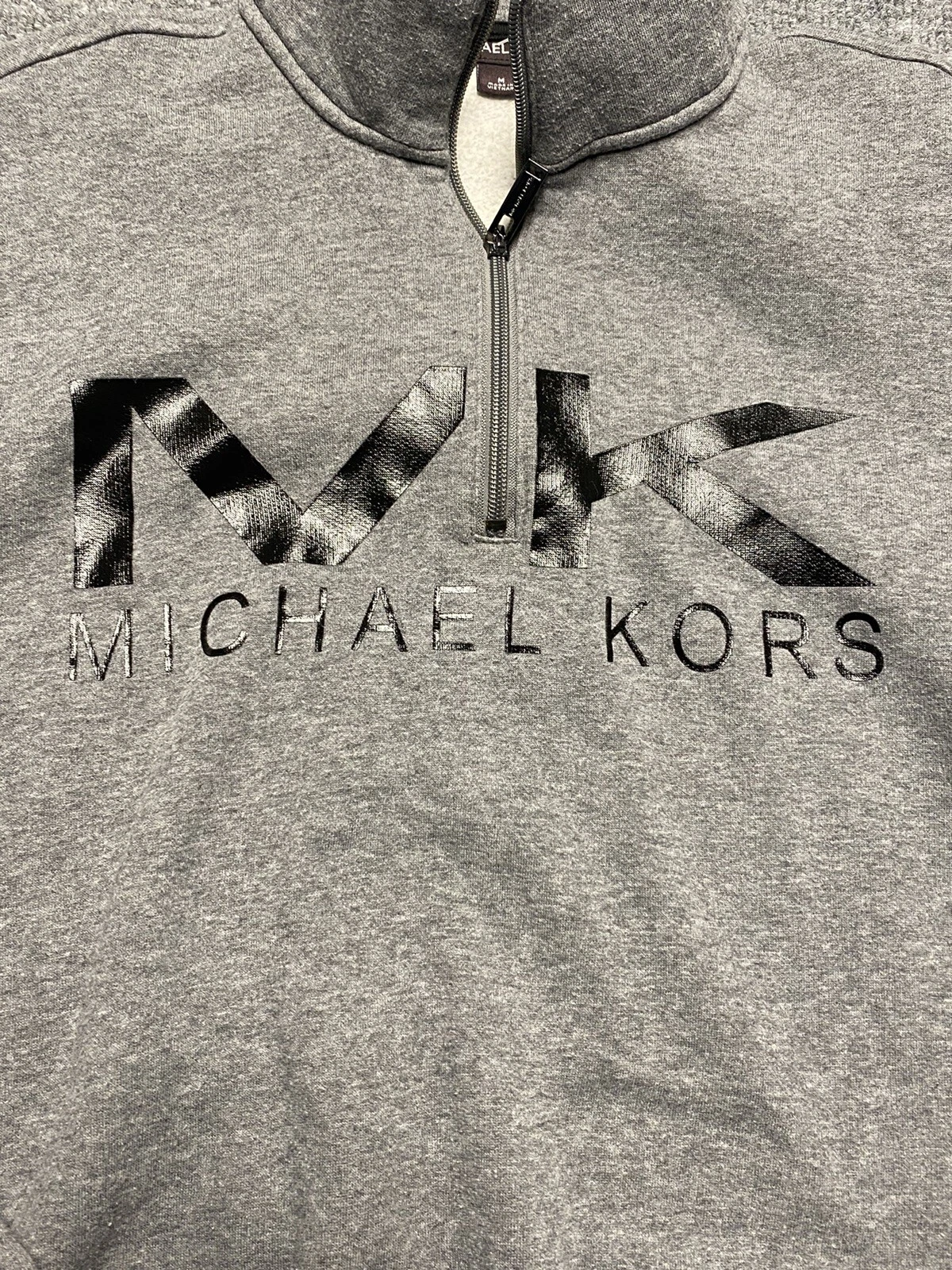 Michael Kors Maglione Uomo Grigio Manica Lunga Felpa 1 4 Zip Taglia M