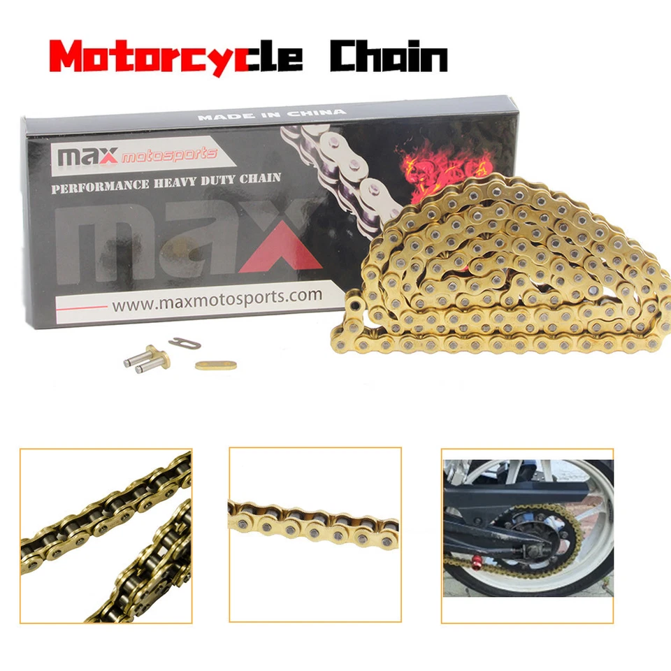 Cadena de transmisión dorada para Yamaha TTR90 TTR90E 2000-2007 / Suzuki DRZ110 2003-2005 Foto 2 de 3
