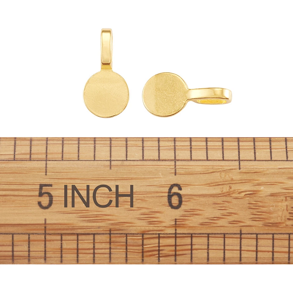 50 шт. золотых тибетских сплавов клей на плоскую подушечку подвеска соединитель вешалка 18x10 мм - Изображение 3 из 4