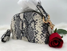 AUTH NWT $375 Marc Jacobs The Shutter SnakeSkin Embossed Leather Crossbody Bag