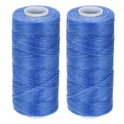 Leder Nähgarne 55 Meter 150D/1mm Polyester Gewachste Kordel Saphirblau 2 Stück