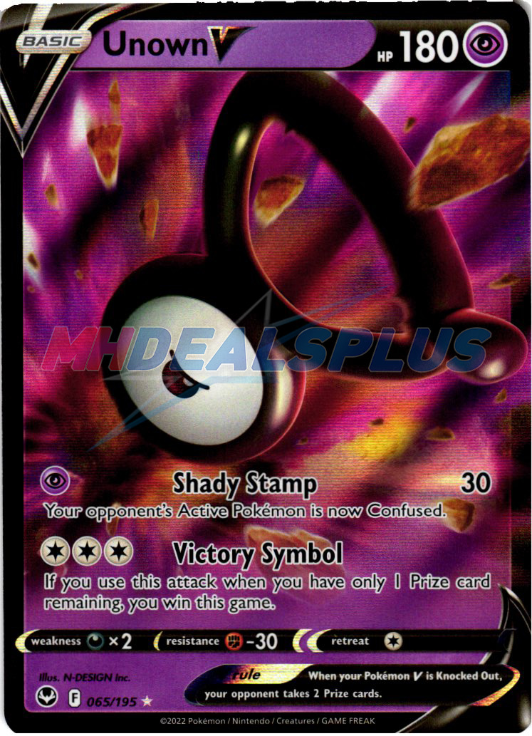 Unown V 065/195 Pokemon 2023 Full Art Silver Tempest