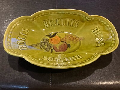 Los Angeles Potteries Bread Buns Biscuit Rolls Platter Bowl Serving Dish Pottery