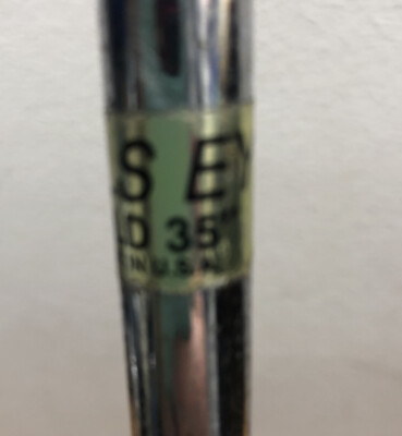 Putter Acushnet Bulls Eye 35,5 Pouces - Acier Cannelé, Large Bride, Talon-arbre Fendu, Droitier
