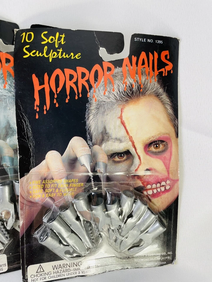  Lote de 4 disfraces flexibles seguros de horror plateados Halloween escultura de rubí Foto 4 de 4