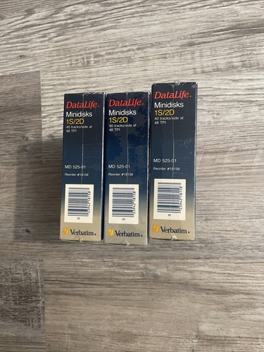 Vtg Verbatim DataLife 3Pk Of 10 Minidisks 1S/2D SEAL - Picture 3 of 5