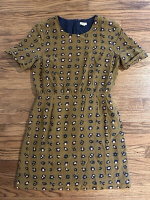 knee length dresses for ladies WAYF Green Leopard Print Ruffle Mini Dress NWT- Size XS – The Saved  Collection main image 0
