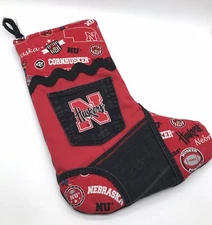 Christmas Stocking University Of Nebraska Cornhuskers - Denim and Cotton
