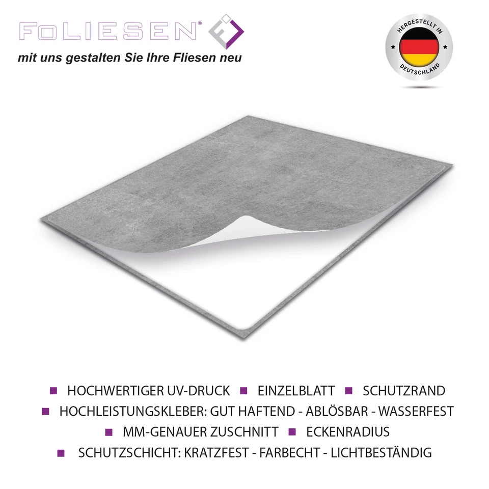 FoLIESEN Fliesenaufkleber für Küche und Bad - Fliesenfolie Dekor Greydi - Bild 3 von 4